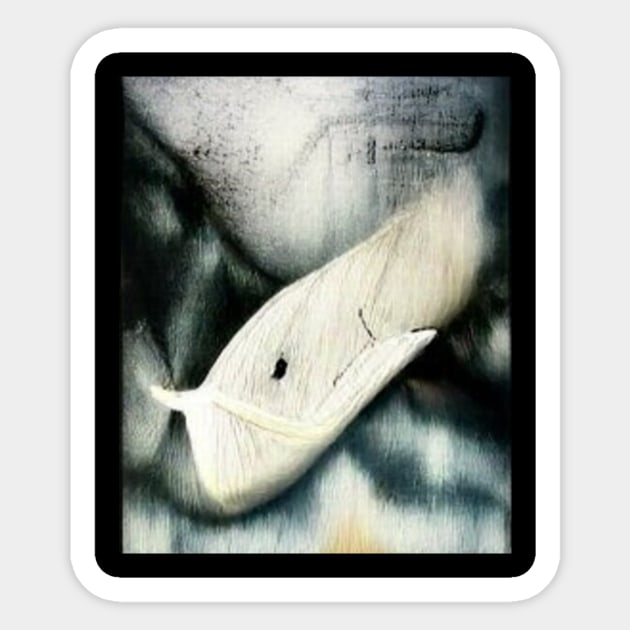 Moby Dick Abstract Painting Sticker by 3ric-